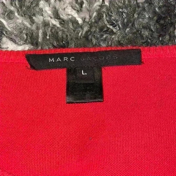 Marc Jacobs metallic cropped striped kiss heart sweater large - Picture 4 of 7